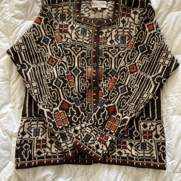 Vintage Intiwara Alpaca Cardigan Sweater - Picture 4 of 9